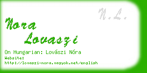 nora lovaszi business card