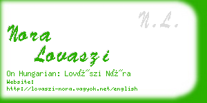 nora lovaszi business card